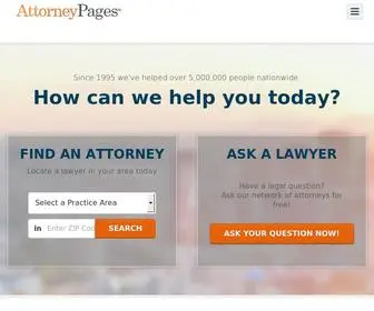 Attorneypages.com(Online Directory for Finding Attorneys) Screenshot