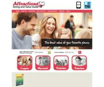 Attractionsbook.com(Fundraising Programs & Coupon Books: Attractions® Dining & Value Guide) Screenshot