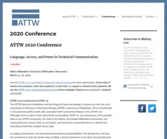 ATTW.org(Association of Teachers of Technical Writing) Screenshot