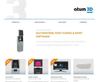 Atum3D.com(DLP 3D Printers) Screenshot