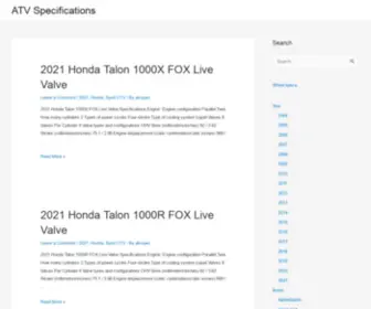 Atvspecifications.com(ATV Specifications) Screenshot