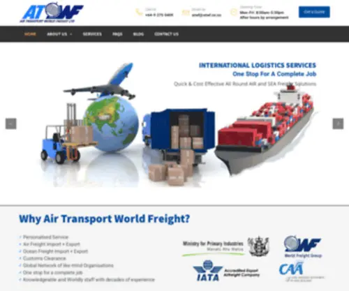 ATWF.co.nz(Air Transport World Freight) Screenshot