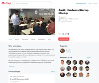 ATXHW.com(We're a group for all things hardware startups. The purpose of this group) Screenshot