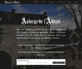 Aubergedelabbaye.be(Auberge de l'Abbaye d'Aulne. Hôtel tout confort au coeur des ruines) Screenshot