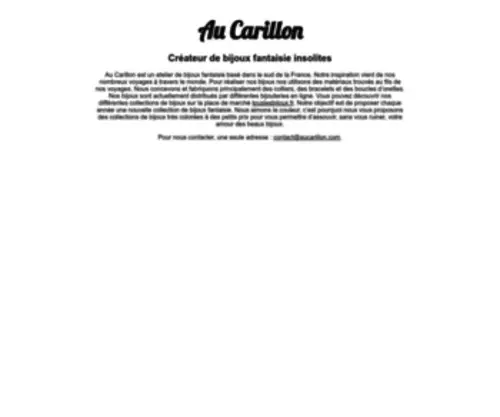 Aucarillon.com(Au Carillon : Créateur de bijoux fantaisie insolites) Screenshot