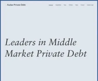 Audaxprivatedebt.com(Audax Private Debt) Screenshot