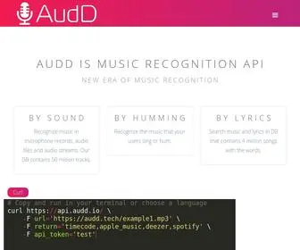 Audd.io(Music Recognition API) Screenshot