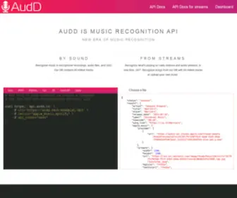 Audd.tech(Music Recognition API) Screenshot