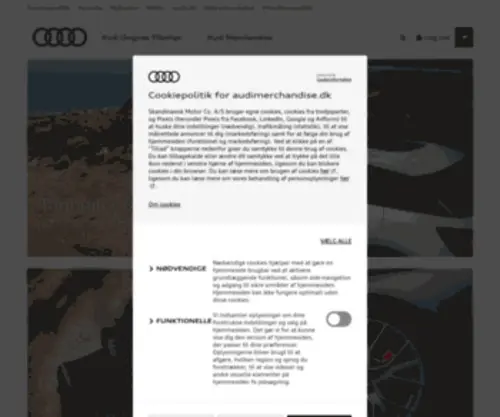 Audimerchandise.dk(Audi merchandise) Screenshot