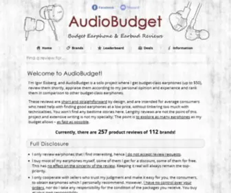 Audiobudget.com(Budget Earphone & Earbud Reviews) Screenshot