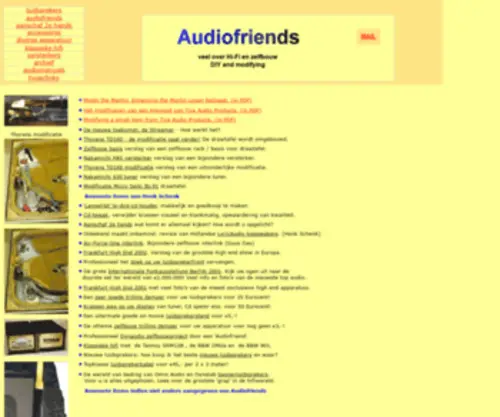 Audiofriends.nl(Repair your speakers with foam of rubber surrounds) Screenshot