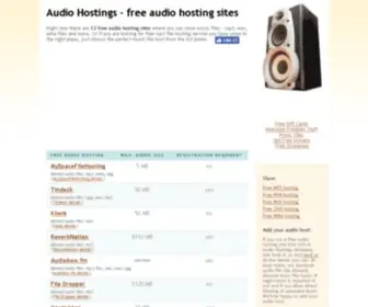 Audiohostings.com(Free audio hosting sites & Podcasting platforms) Screenshot