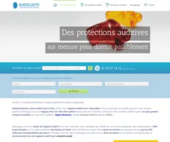 Audiologys.com(Audioprothésiste spécialiste de l'appareil auditif à Paris (75) et de la protection auditive sur mesure des oreilles en silicone) Screenshot