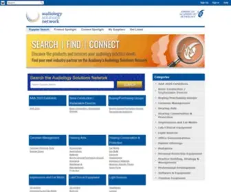 Audiologysolutionsnetwork.org(Supplier Search) Screenshot