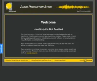 Audioproductionstore.com(Holdcom Audio Production Store) Screenshot