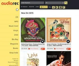 Audiorec.co.uk(Online Indian Music Store & DVD Store) Screenshot