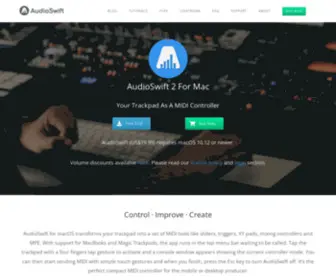 Audioswiftapp.com(Trackpad MIDI Controller) Screenshot