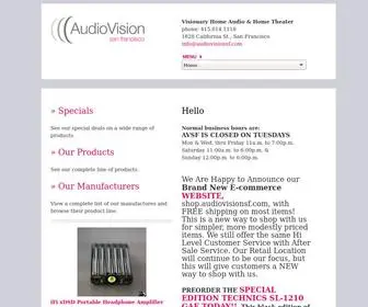Audiovisionsf.com(Hi Fi Home Theater San Francisco High End Electronics AV Projectors Highend Speaker Systems Loudspeaker System) Screenshot