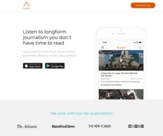 Audm.com(Listen to feature stories from The Atlantic) Screenshot
