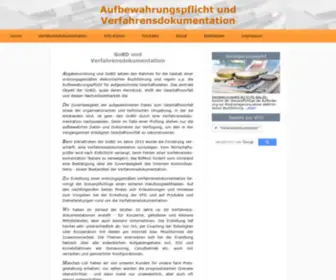 Aufbewahrungspflicht.de(Verfahrensdokumentation mit dem Compliance Document Editor) Screenshot