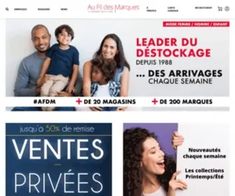 Aufildesmarques.com(Au Fil des Marques : Le spécialiste des grandes marques à prix réduits) Screenshot