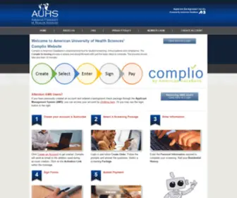 Auhscompliance.com(American University of Health Sciences' Complio Website) Screenshot