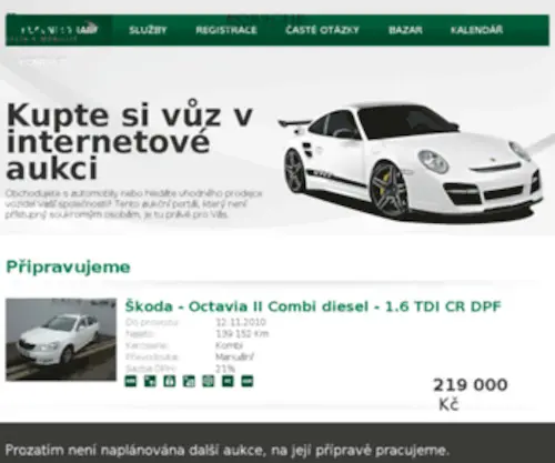 Aukceporsche.cz(On-line aukce vozidel) Screenshot