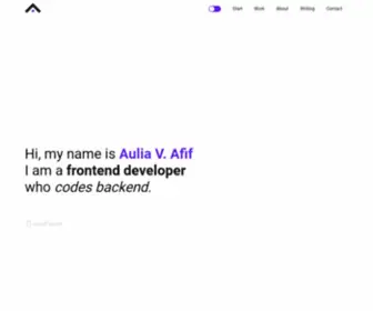 Auliavafif.com(Personal website of Aulia V) Screenshot