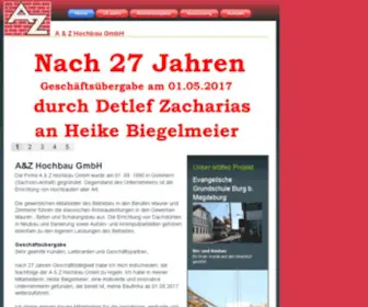 Aundz-Hochbau.de(Bauunternehmen Abrissunternehmen und Containerdienst Gommern in Sachsen) Screenshot