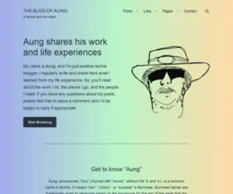 Aung.com.au(Aung shares his work and life experiences) Screenshot