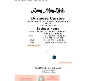 Aungmaylikaconcord.com(Aung Maylika (Burmese Cuisine)) Screenshot