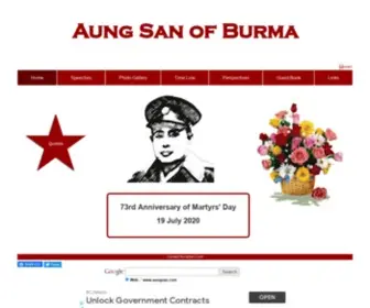 Aungsan.com(Bogyoke Aung San of Burma (Myanmar)) Screenshot