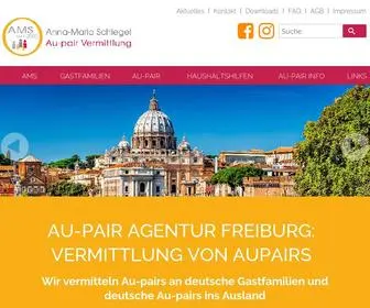 Aupair-AMS.de(Au-Pair Agentur Freiburg) Screenshot