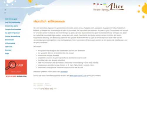 Aupair24.com(Au-pair Agentur "Alice") Screenshot