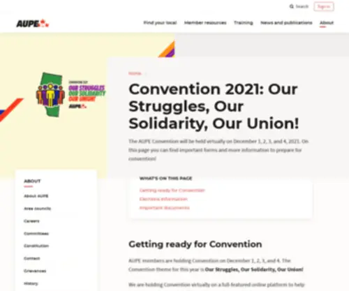 Aupeconvention.org(Convention 2021) Screenshot