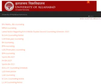 Aupravesh2021.com(University of Allahabad) Screenshot