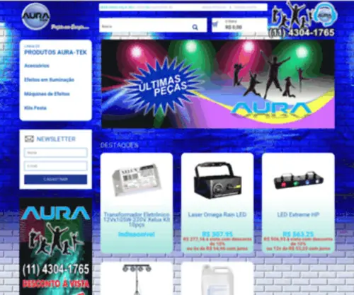 Aura-TEK.com.br(Aura-Tek de Iluminação e Efeitos especiais para entretenimentos) Screenshot