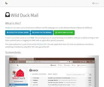 Auracv.com(Wild Duck Mail) Screenshot