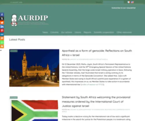Aurdip.fr(Association des Universitaires pour le Respect du Droit International en Palestine) Screenshot