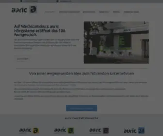 Auric.de(Herzlich Willkommen bei der auric Hörsysteme Unternehmensgruppe) Screenshot