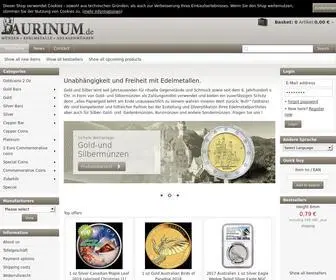 Aurinum.de(Aurinum Online Münzenhandel) Screenshot