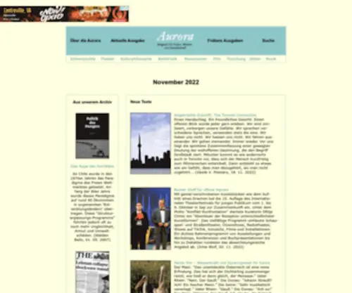 Aurora-Magazin.at(AURORA: Magazin für Kultur) Screenshot