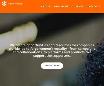 Aurora-Ventures.com(Women's equality campaign resources & platforms) Screenshot