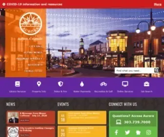 Auroragov.org(The official website of the city of Aurora. Aurora) Screenshot