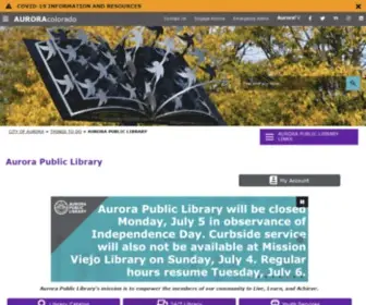 Auroralibrary.org(The official website of city of aurora. aurora) Screenshot