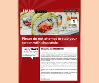 Aurorasushi.com(HANA SUSHI) Screenshot