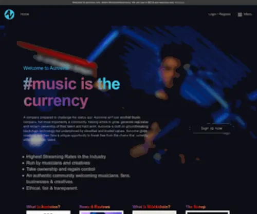 Aurovine.com(Aurovine is an independent music streaming community) Screenshot