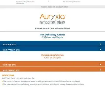 Auryxia.com(AURYXIA® (ferric citrate) for Iron Deficiency Anemia) Screenshot