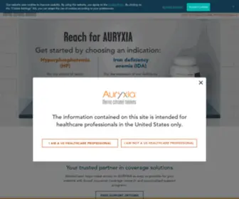 Auryxiahcp.com(AURYXIA® (ferric citrate) tablets For HCPs) Screenshot