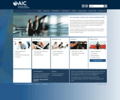 Ausicom.com(The Australian Institute for Commercialisation) Screenshot